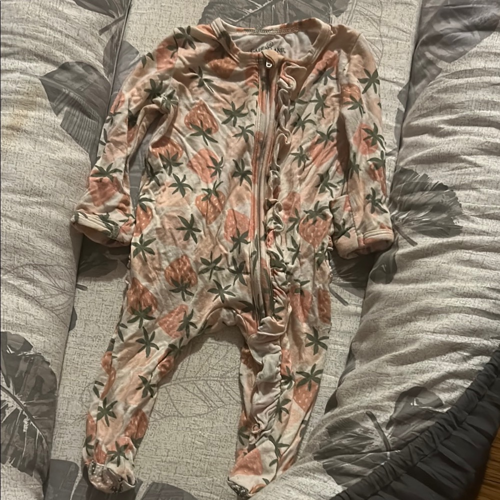 Caden Lane Pink and White Baby Onesie